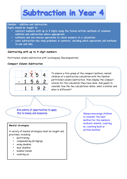 Subtracting with up to 4-digit numbers Compact Column Subtraction