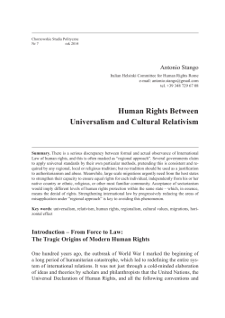 Human Rights Between Universalism and Cultural
