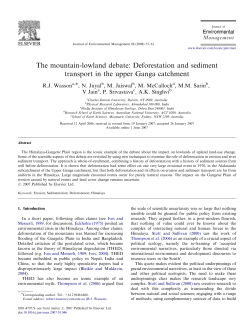 Deforestation and sediment transport in the upper Ganga catchment