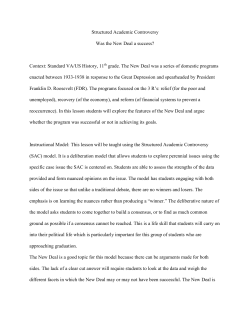 Structured Academic Controversy Was the New Deal a success