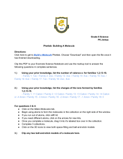 Grade 8 Science P6 Jinhee Phetlab: Building A Molecule Directions