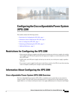 Configuring the Cisco eXpandable Power System (XPS) 2200