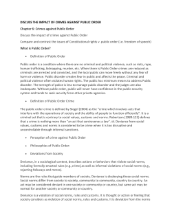 DISCUSS THE IMPACT OF CRIMES AGAINST PUBLIC ORDER
