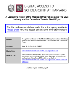 A Legislative History of the Medicaid Drug Rebate Law: The Drug