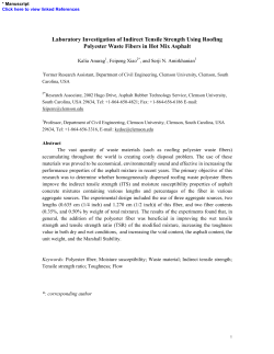 Laboratory Investigation of Indirect Tensile Strength Using Roofing