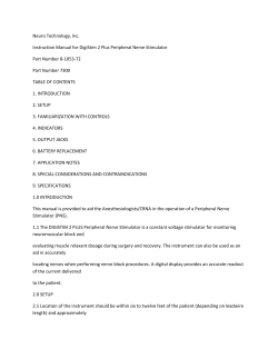 Neuro Technology, Inc. Instruction Manual for DigiStim 2 Plus