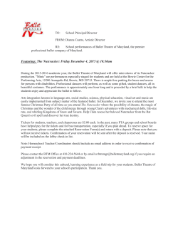 Featuring: The Nutcracker: Friday December 4, 2015 @ 10:30am