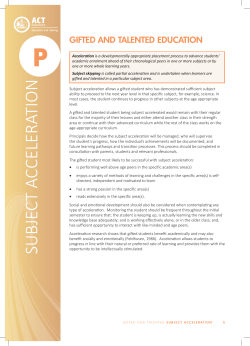 Subject Acceleration