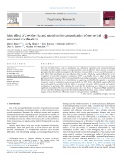 Joint effect of alexithymia and mood on the categorization of