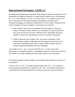 Instructional Strategies: A.SSE.1-2