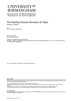 University of Birmingham The Earthly Essene Nucleus of 1Qsa