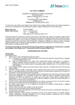 Members Personal Accident Evidence Cover