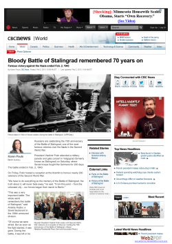 Bloody Battle of Stalingrad remembered 70 years on
