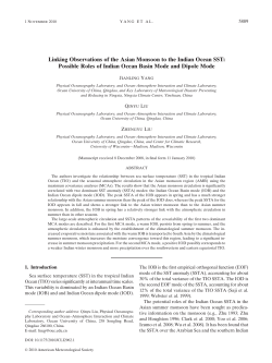 Linking Observations of the Asian Monsoon to the Indian Ocean SST