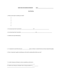 HAND AND DISH WASHING WORKSHEET Name