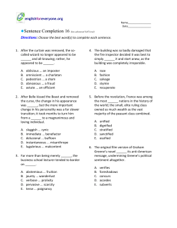 Sentence Completion 16 (low-advanced SAT level)