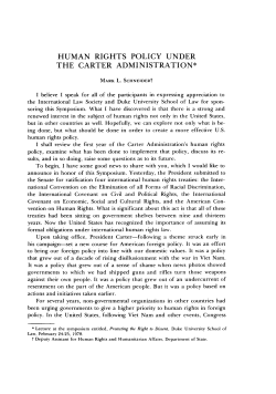 Human Rights Policy Under the Carter Administration