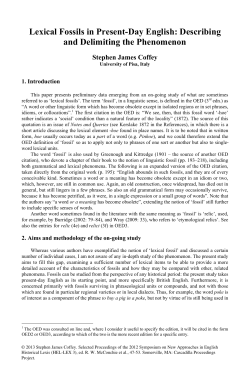 Lexical Fossils in Present-Day English