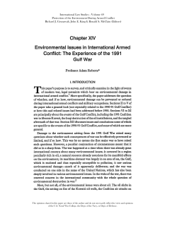 Environmental Issues in International Armed Conflict