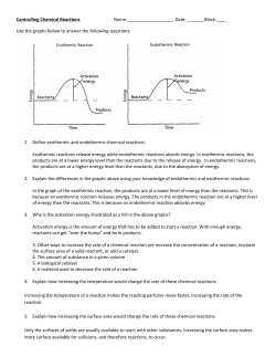 Controlling Chemical Reactions Name: Date