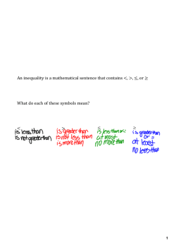 An inequality is a mathematical sentence that contains , &le;, or