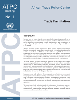 African Trade Policy Centre Trade Facilitation