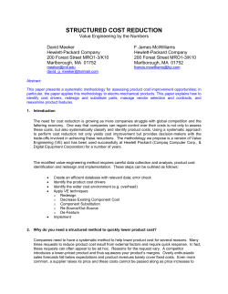 Structured Cost Reduction