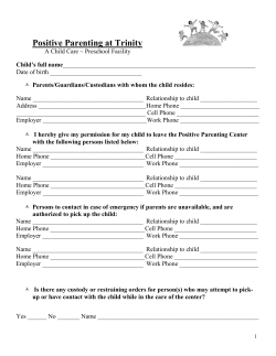 Positive Parenting at Trinity