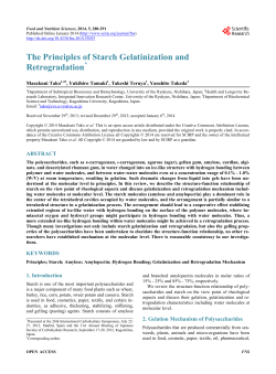 The Principles of Starch Gelatinization and Retrogradation