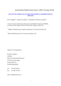 MULTILEVEL MODELLING OF THE GEOGRAPHICAL