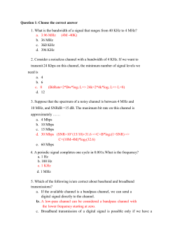 Question 1: Choose the correct answer 1. What is the bandwidth of a