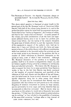 The Problem of Utility: Are Specific Characters always or generally