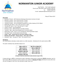 Newsletter 24th March - Normanton Junior Academy