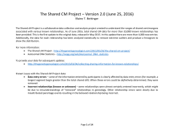 The Shared CM Project &ndash; Version 2.0 (June 25, 2016)
