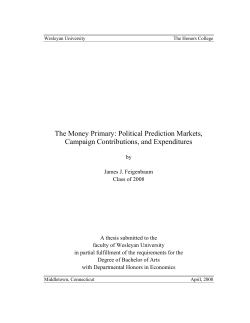 The Money Primary: Political Prediction Markets, Campaign