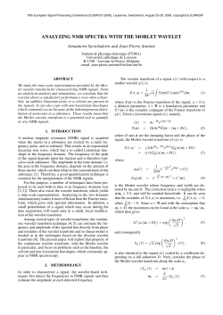 Analyzing NMR Spectra with the Morlet wavelet