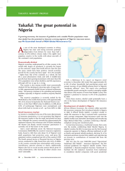 "Takaful - The great potential in Nigeria"