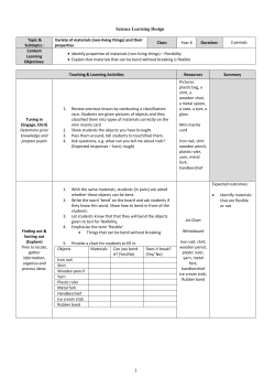 Variety of materials (non-living things) and their properties Class