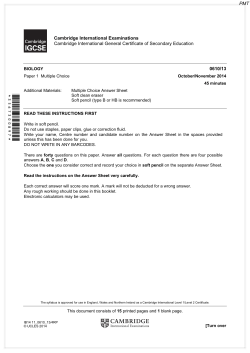 November 2014 (v3) QP - Paper 1 CIE Biology IGCSE