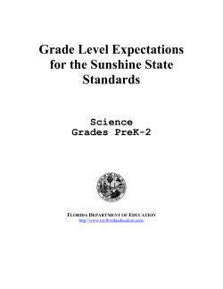 Grade Level Expectations for the Sunshine State Standards Science