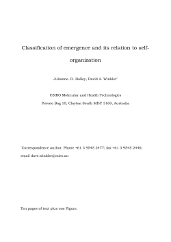 Classification of emergence and its relation to self