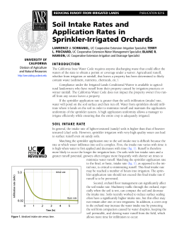 Reducing Runoff from Irrigated Lands: Soil Intake