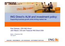 ING Direct`s ALM and investment policy: