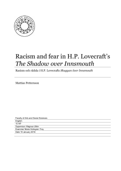 Racism and fear in HP Lovecraft`s The Shadow over Innsmouth