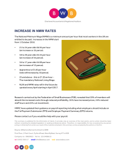 increase in nmw rates - BWB, West Byfleet, Surrey, Chartered