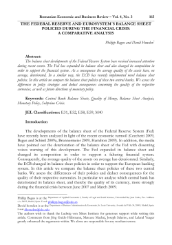 The Federal Reserve System and Eurosystem`s Balance Sheet