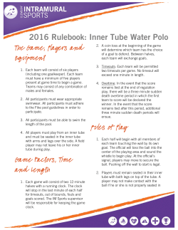 2016 Rulebook: Inner Tube Water Polo