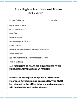 Student Forms Packet (please print and fill out)
