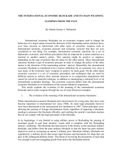 the international economic blockade and its main weopons
