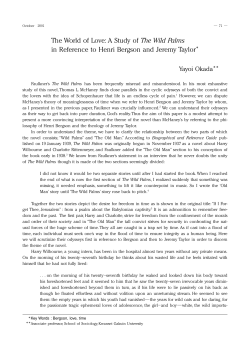 The World of Love: A Study of The Wild Palms in Reference to Henri